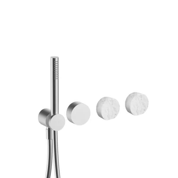 Fantini AF/21 Wall Mount Tub Filler - Handles in Carrara White Marble by Fantini