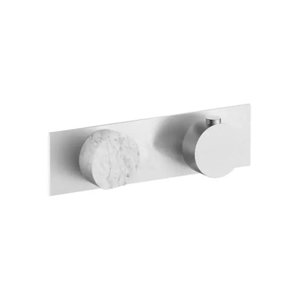 Fantini AF/21 3/4" Thermostatic Mixer with Integrated Volume Control - Handle in Carrara White Marble by Fantini