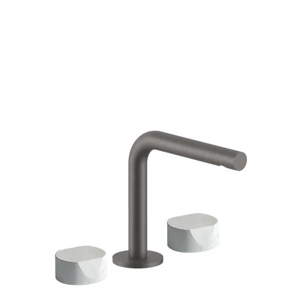 Fantini AF/21 Three Hole Washbasin Mixer - Handles in Carrara White Marble by Fantini