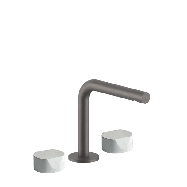 Fantini AF/21 Three Hole Washbasin Mixer - Handles in Carrara White Marble