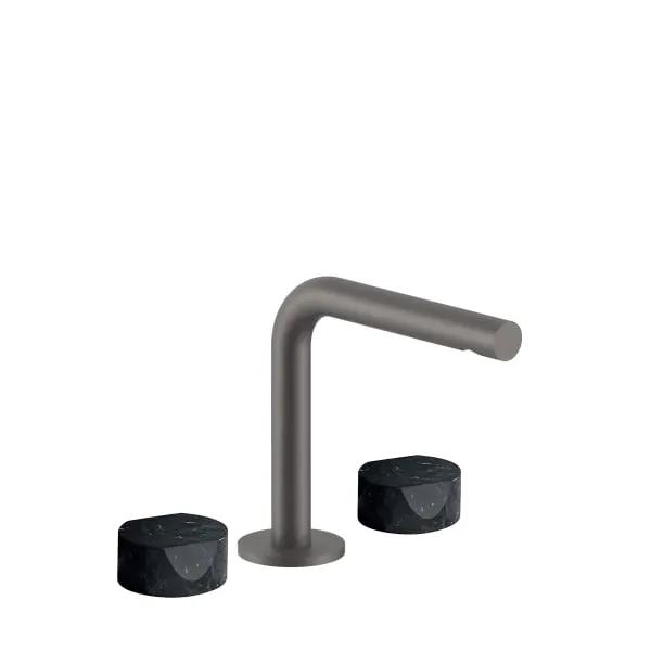 Fantini AF/21 Three Hole Washbasin Mixer - Handles in Marquinia Black Marble by Fantini