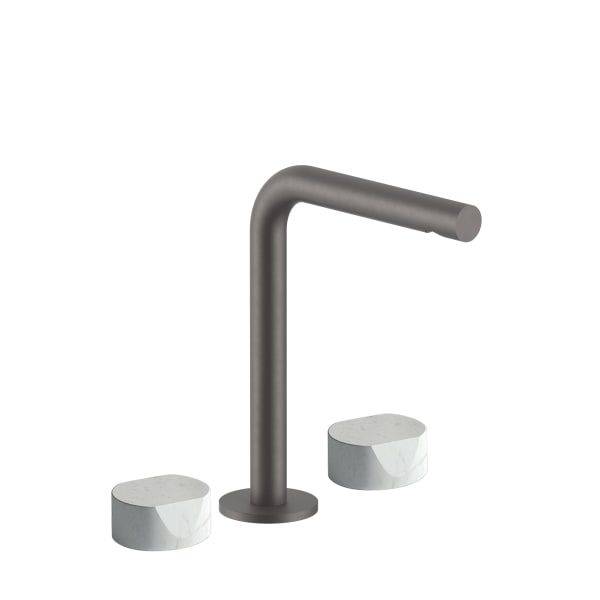 Fantini AF/21 Three Hole Vessel Mixer - Handles in Carrara White Marble