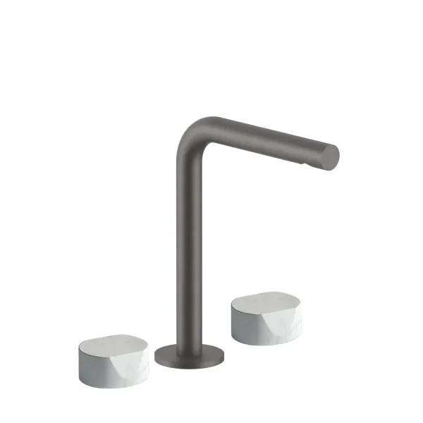 Fantini AF/21 Three Hole Vessel Mixer - Handles in Carrara White Marble by Fantini