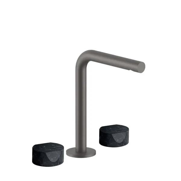 Fantini AF/21 Three Hole Vessel Mixer - Handles in Marquinia Black Marble by Fantini
