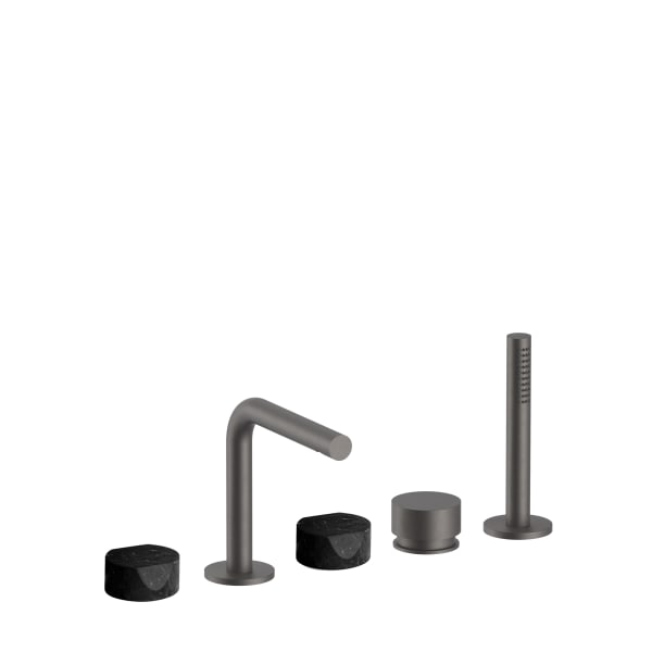 Fantini AF/21 5 Hole Roman Tub Set - Handles in Marquinia Black Marble