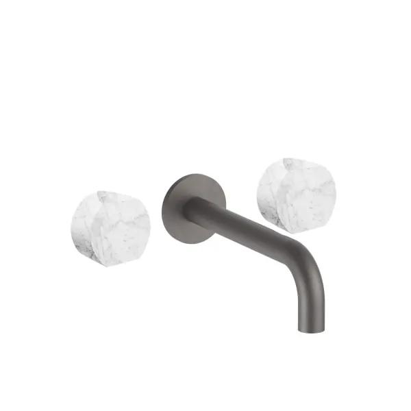 Fantini AF/21 Wall Mount Three Hole Washbasin Mixer - Handles in Carrara White Marble by Fantini