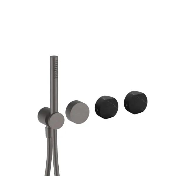 Fantini AF/21 Wall Mount Tub Filler - Handles in Marquinia Black Marble by Fantini