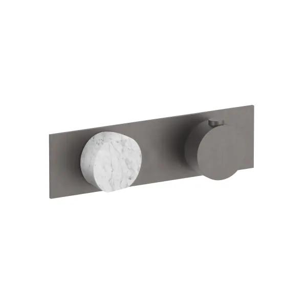 Fantini AF/21 3/4" Thermostatic Mixer with Integrated Volume Control - Handle in Carrara White Marble by Fantini
