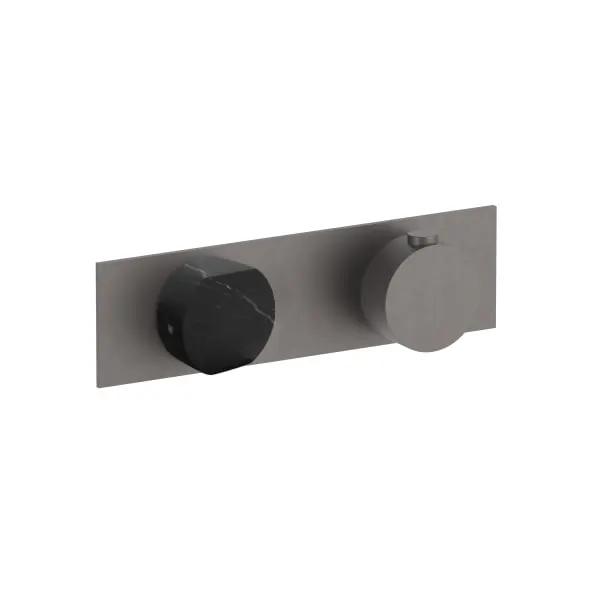 Fantini AF/21 3/4" Thermostatic Mixer with Integrated Volume Control - Handle in Marquinia Black Marble by Fantini
