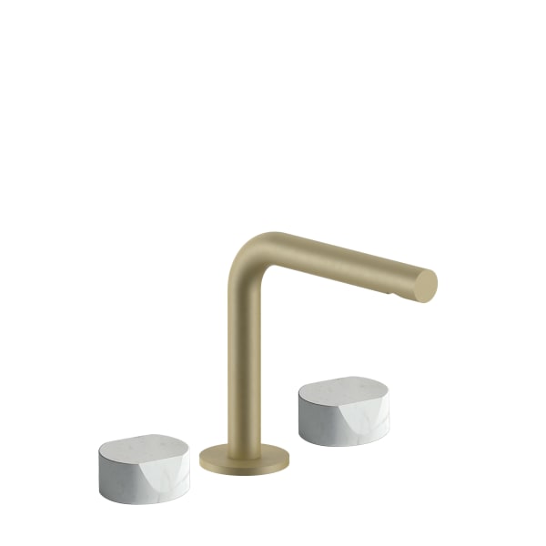 Fantini AF/21 Three Hole Washbasin Mixer - Handles in Carrara White Marble