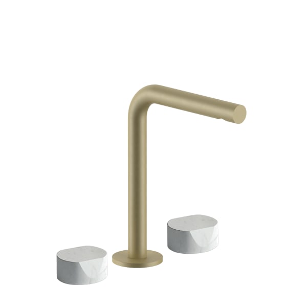 Fantini AF/21 Three Hole Vessel Mixer - Handles in Carrara White Marble