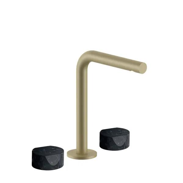 Fantini AF/21 Three Hole Vessel Mixer - Handles in Marquinia Black Marble by Fantini