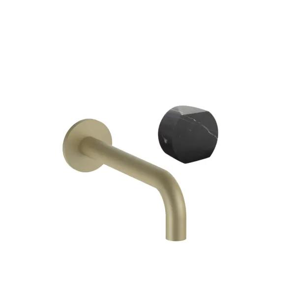 Fantini AF/21 Wall Mount Single Control Washbasin Mixer - Handle in Marquinia Black Marble by Fantini