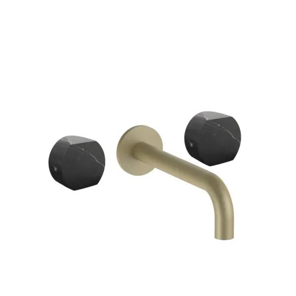 Fantini AF/21 Wall Mount Three Hole Washbasin Mixer - Handles in Marquinia Black Marble by Fantini