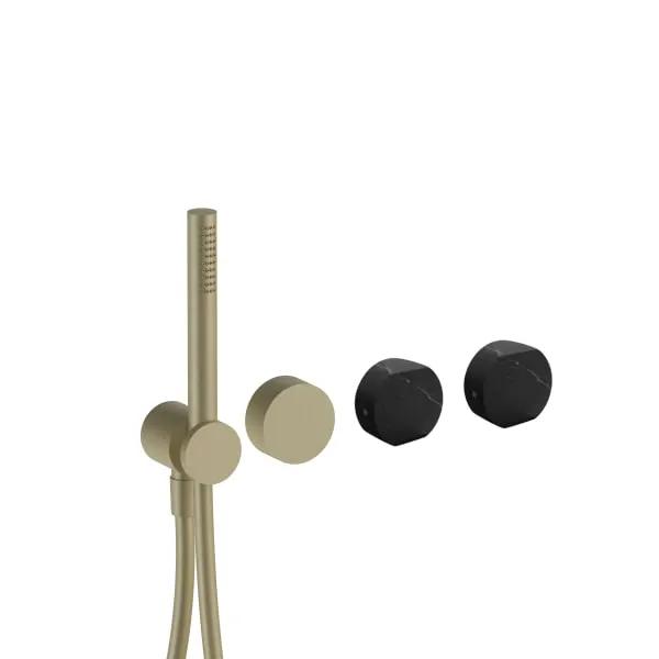 Fantini AF/21 Wall Mount Tub Filler - Handles in Marquinia Black Marble by Fantini