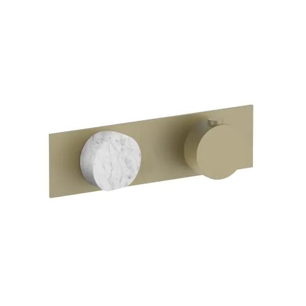 Fantini AF/21 3/4" Thermostatic Mixer with Integrated Volume Control - Handle in Carrara White Marble by Fantini