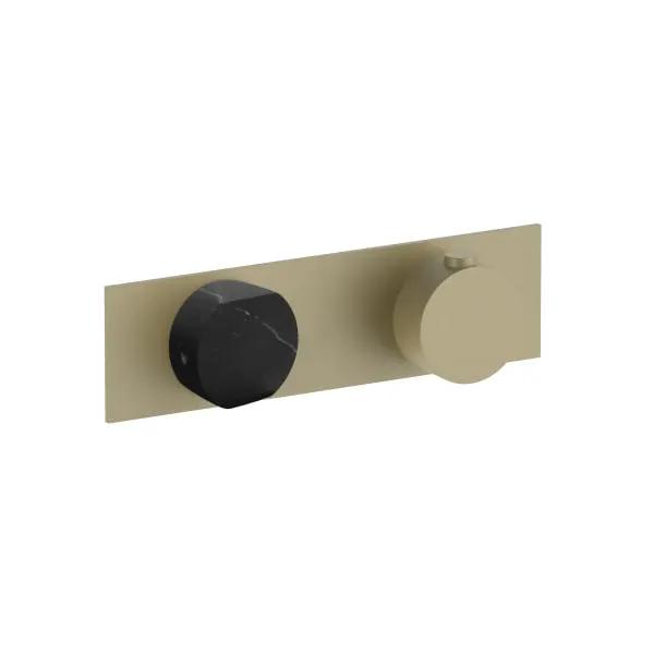 Fantini AF/21 3/4" Thermostatic Mixer with Integrated Volume Control - Handle in Marquinia Black Marble by Fantini
