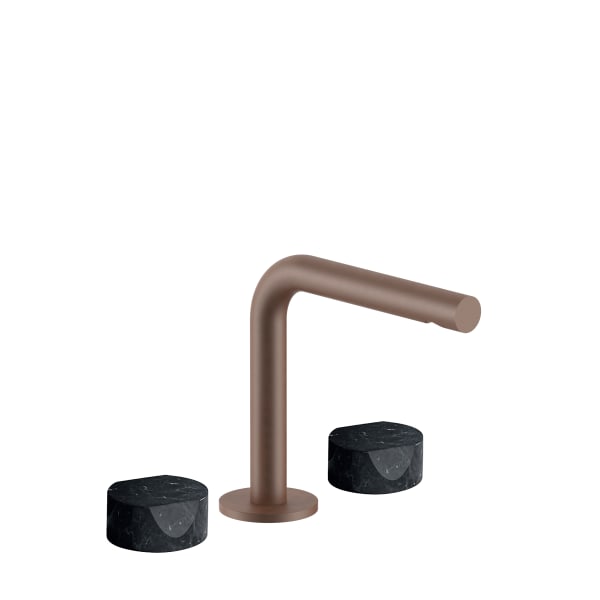 Fantini AF/21 Three Hole Washbasin Mixer - Handles in Marquinia Black Marble