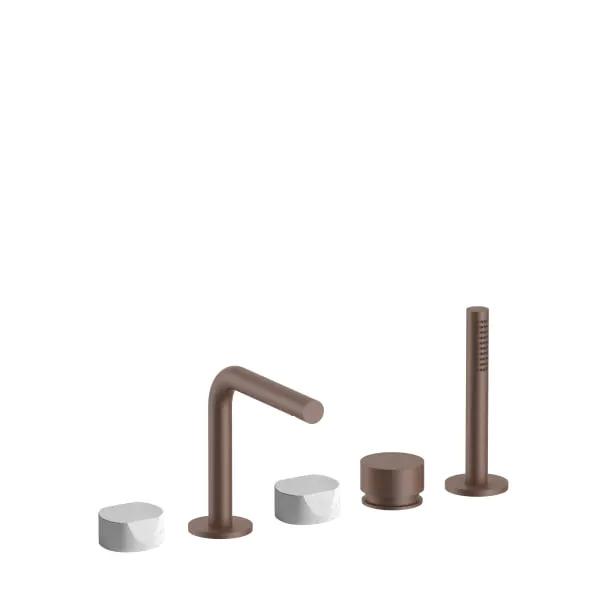 Fantini AF/21 5 Hole Roman Tub Set - Handles in Carrara White Marble by Fantini