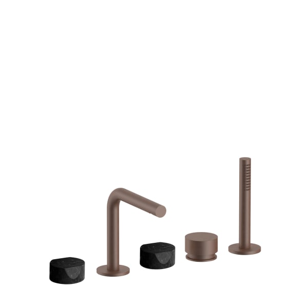 Fantini AF/21 5 Hole Roman Tub Set - Handles in Marquinia Black Marble