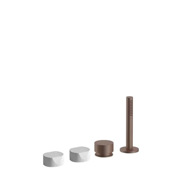 Fantini AF/21 4 Hole Roman Tub Set - Handles in Carrara White Marble by Fantini