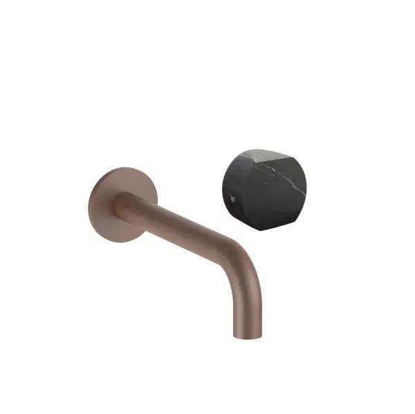 Fantini AF/21 Wall Mount Single Control Washbasin Mixer - Handle in Marquinia Black Marble by Fantini