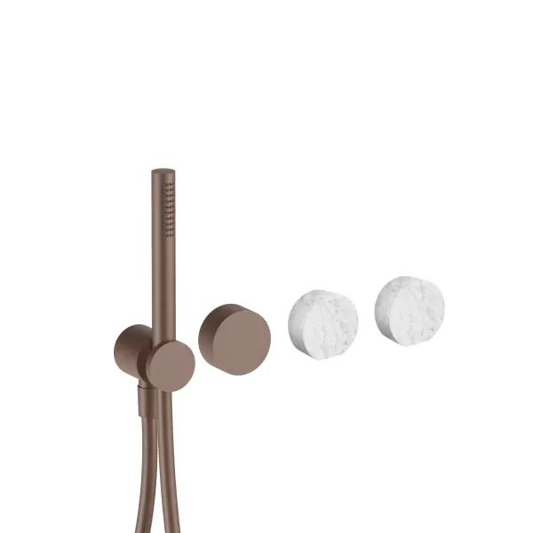 Fantini AF/21 Wall Mount Tub Filler - Handles in Carrara White Marble by Fantini
