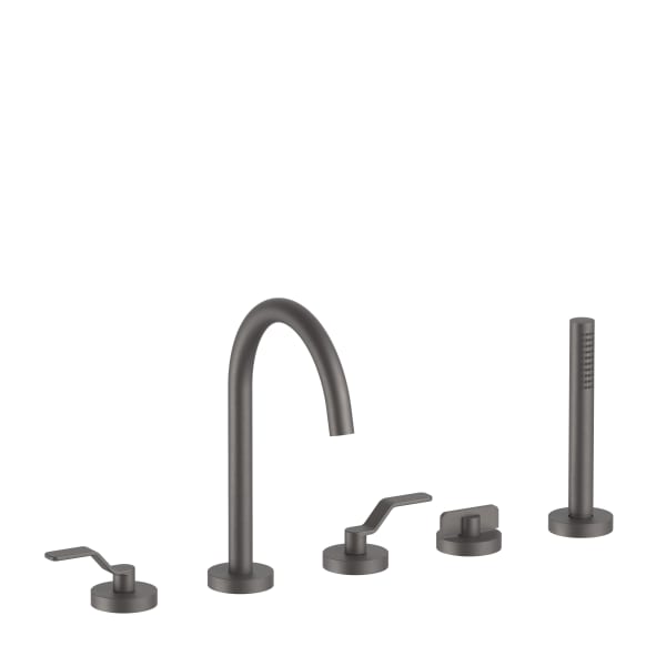 matte gun metal pvd tub set