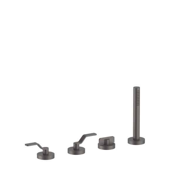 matte gun metal pvd tub set