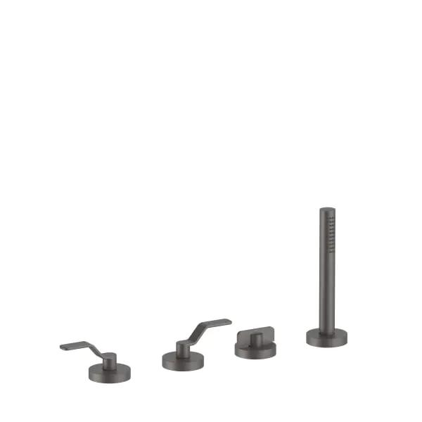 matte gun metal pvd tub set