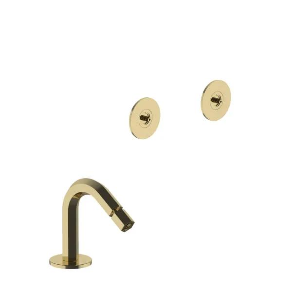 Fantini Venezia Three Hole Bidet Set. Deck Mount Hexagonal Spout by Fantini