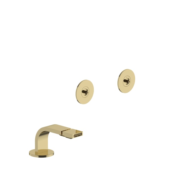 Fantini Venezia Three Hole Bidet Set. Deck Mount Flat Spout