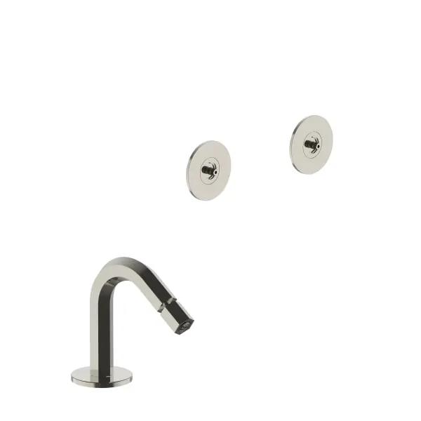 Fantini Venezia Three Hole Bidet Set. Deck Mount Hexagonal Spout by Fantini