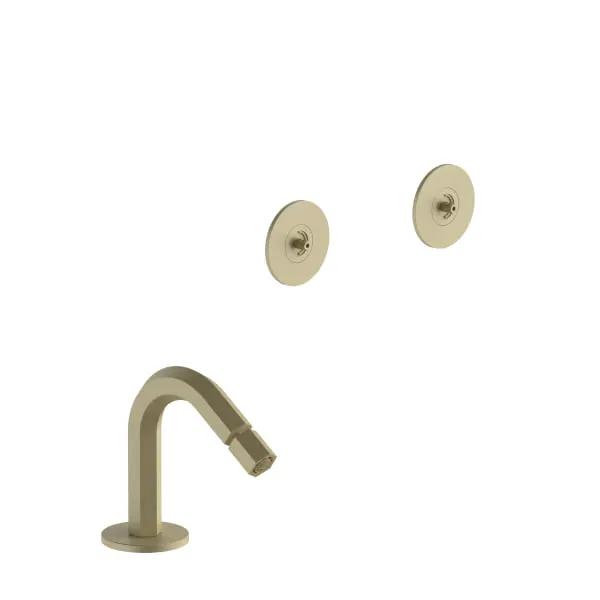 Fantini Venezia Three Hole Bidet Set. Deck Mount Hexagonal Spout by Fantini