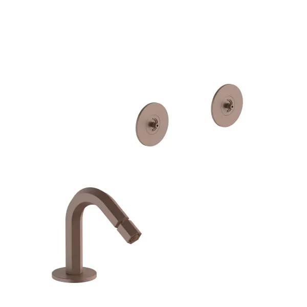 Fantini Venezia Three Hole Bidet Set. Deck Mount Hexagonal Spout by Fantini