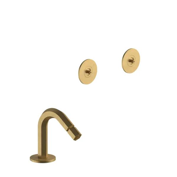 Fantini Venezia Three Hole Bidet Set. Deck Mount Hexagonal Spout by Fantini