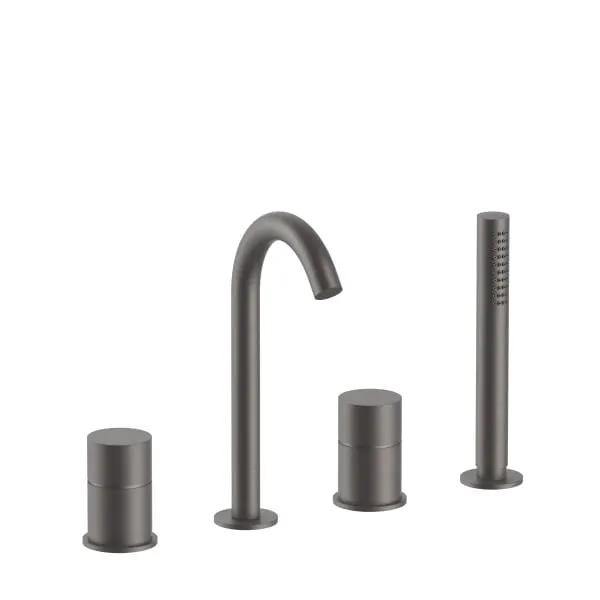 matte gun metal pvd tub set