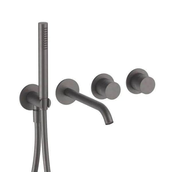 matte gun metal pvd tub set