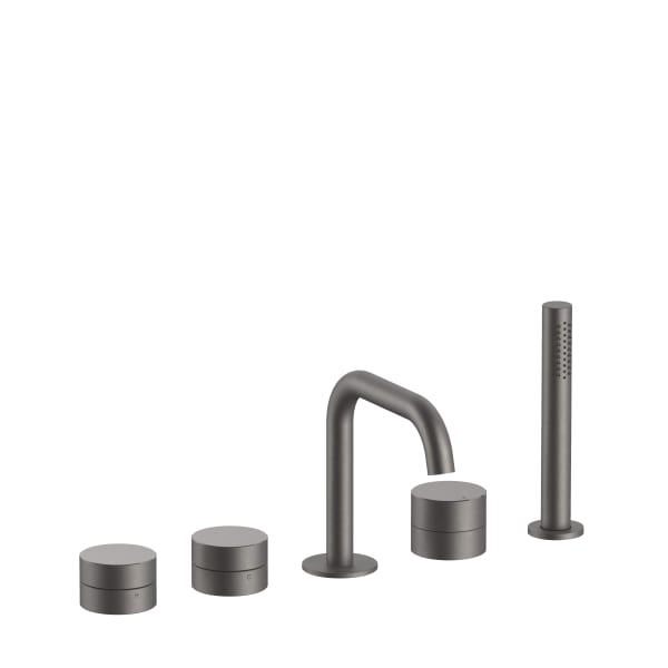 matte gun metal pvd tub set