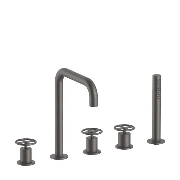 matte gun metal pvd tub set
