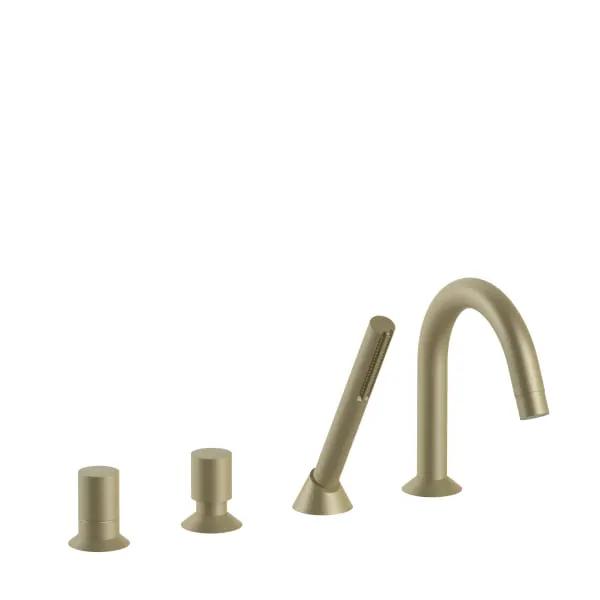 Fantini Nostromo Deck Mount Single Control Tub Mixer with Handshower Set by Fantini