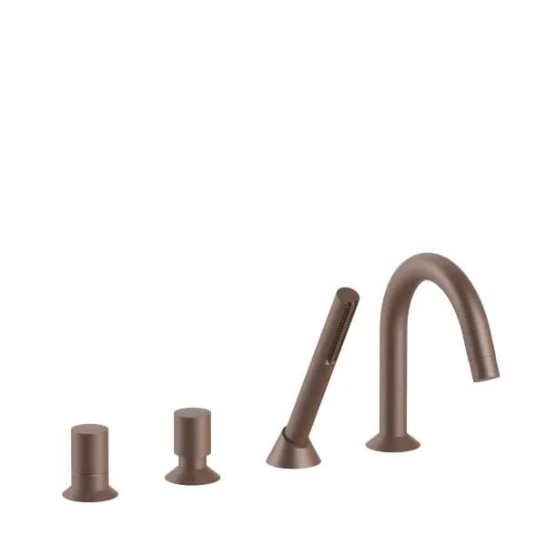 Fantini Nostromo Deck Mount Single Control Tub Mixer with Handshower Set by Fantini