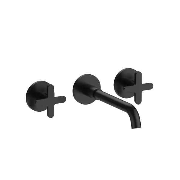 Fantini Icona Classic Wall Mount Three Hole Washbasin Mixer with Extended Spout by Fantini