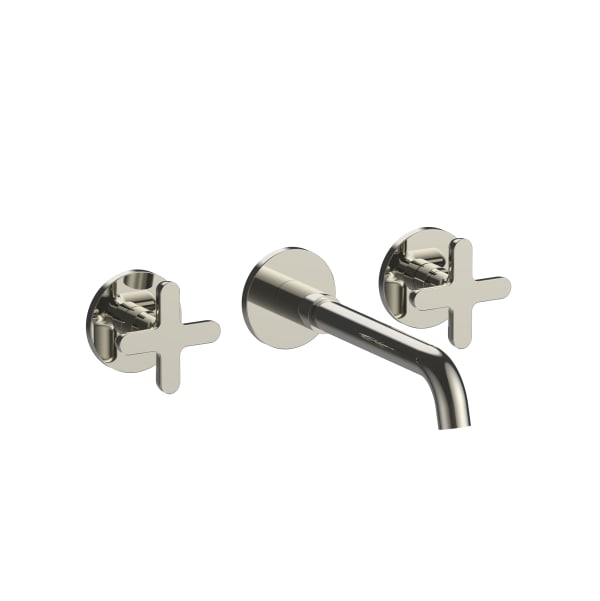 Fantini Icona Classic Wall Mount Three Hole Washbasin Mixer with Extended Spout