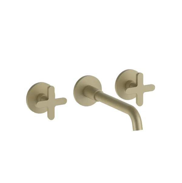 Fantini Icona Classic Wall Mount Three Hole Washbasin Mixer with Extended Spout by Fantini