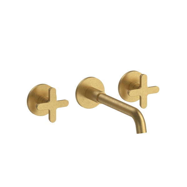 Fantini Icona Classic Wall Mount Three Hole Washbasin Mixer with Extended Spout