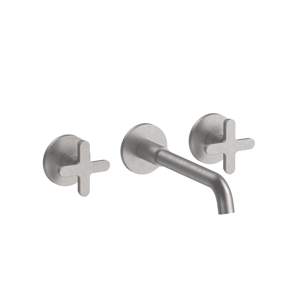 Fantini Icona Classic Wall Mount Three Hole Washbasin Mixer with Extended Spout