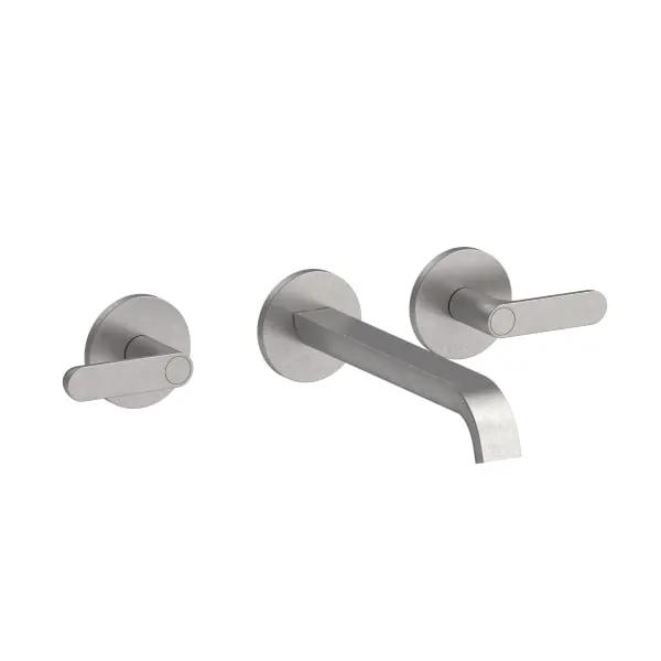 Fantini Icona Deco Wall Mount Three Hole Washbasin Mixer with Extended Spout by Fantini