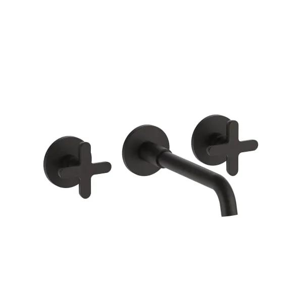 Fantini Icona Classic Wall Mount Three Hole Washbasin Mixer with Extended Spout by Fantini