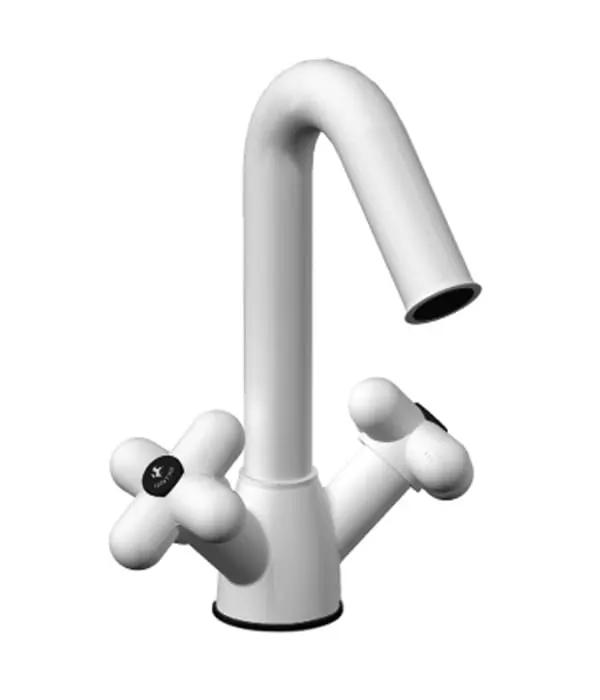 matte white washbasin mixer
